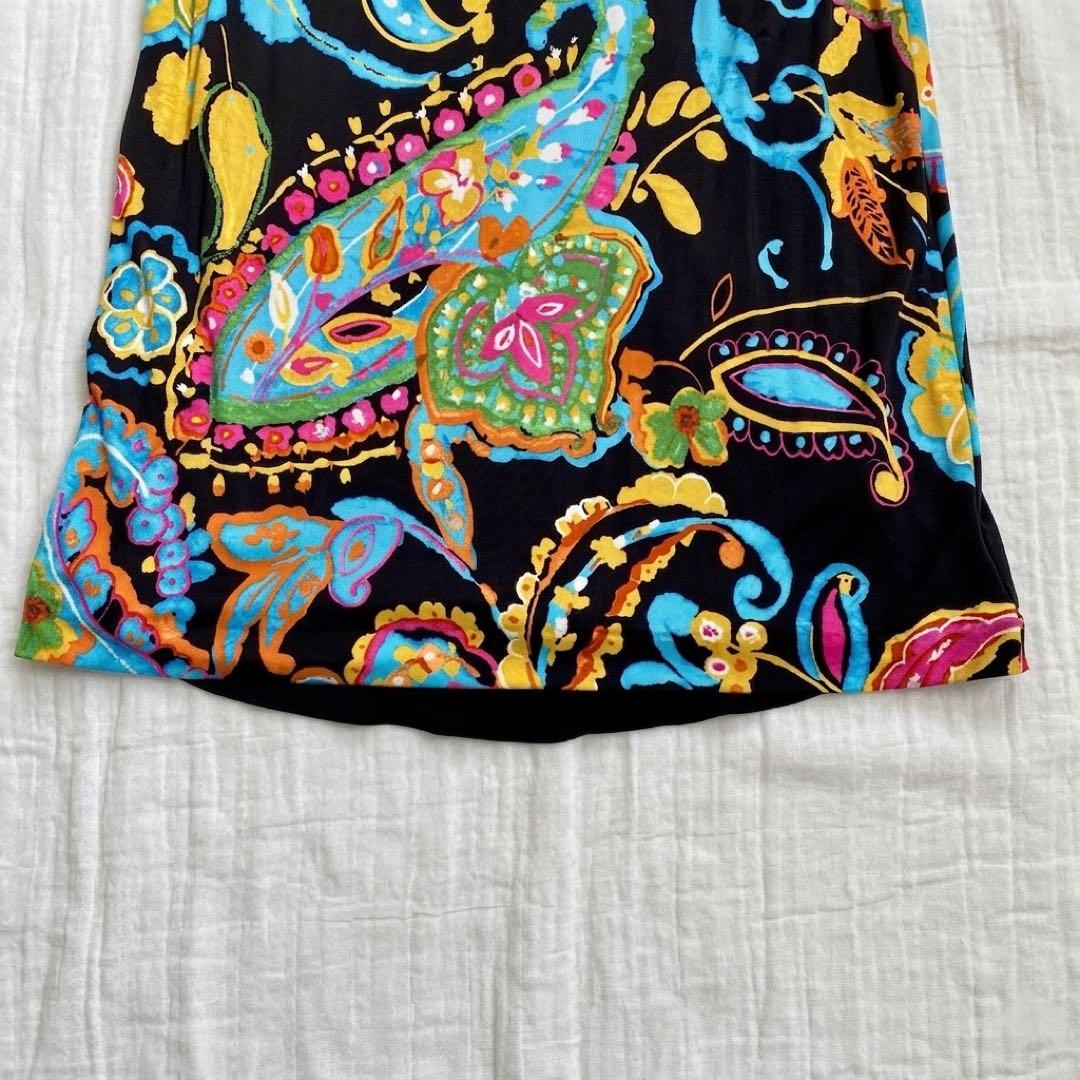 【美品】ローレンラルフローレン シルク100% ペイズリー ワンピース 10 L