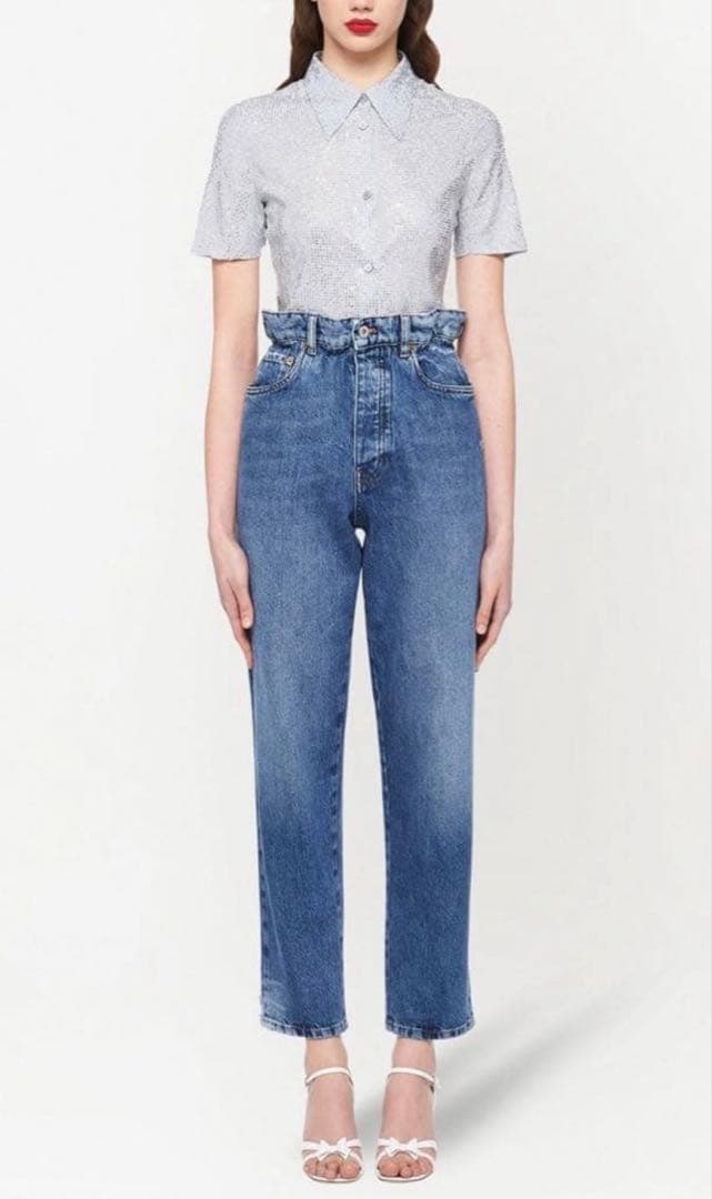 miu miu デニムハイウエストパンツ　未使用品　26