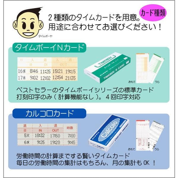 ★美品 清掃済 ニッポー タイムレコーダー タイムボーイ8プラス　新品カード付