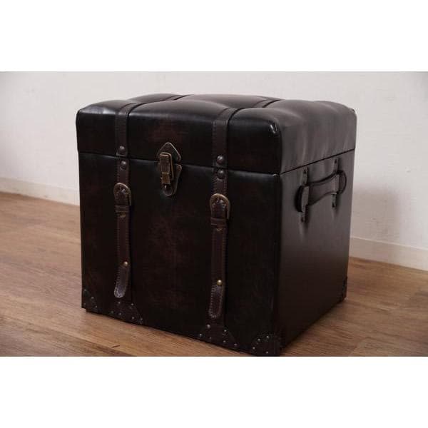 フォロー割【新品】アンティーク風 トランクスツール 収納付き 椅子