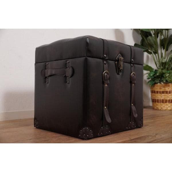 フォロー割【新品】アンティーク風 トランクスツール 収納付き 椅子