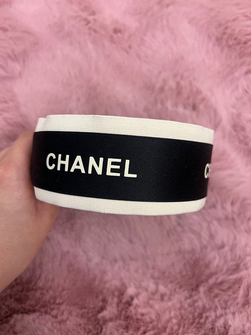 CHANEL ロゴ ヘアバンド ブラック
