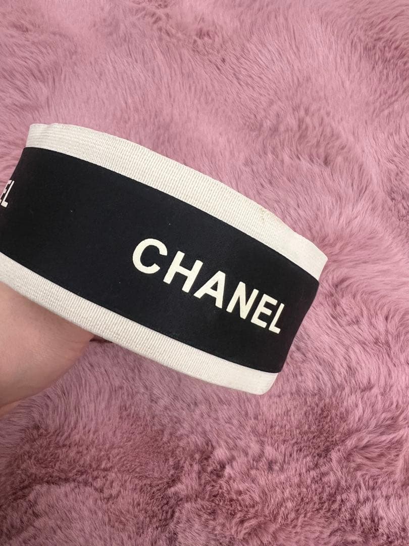 CHANEL ロゴ ヘアバンド ブラック