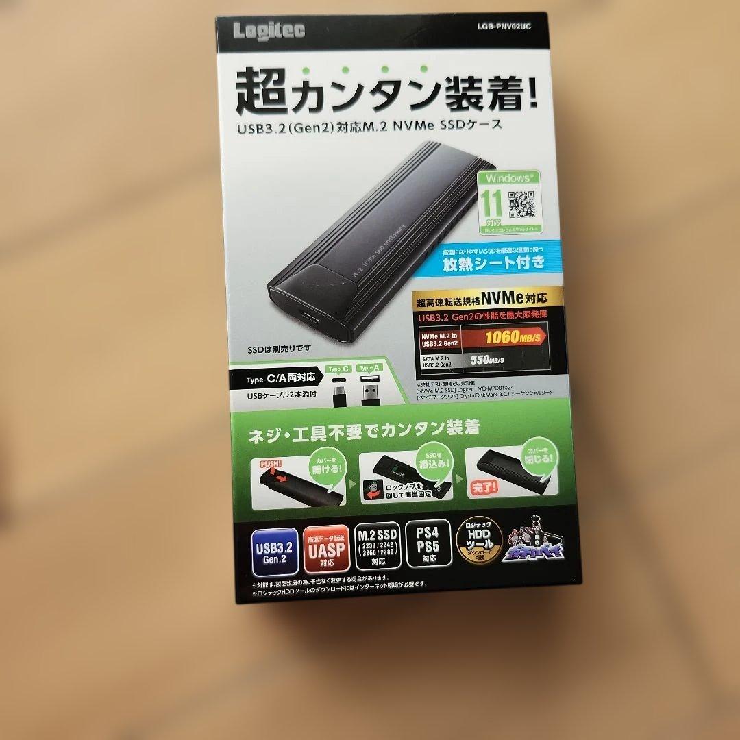 M.2SSD (UD90)500GB ,ロジテックSSD ケ－ス　セット