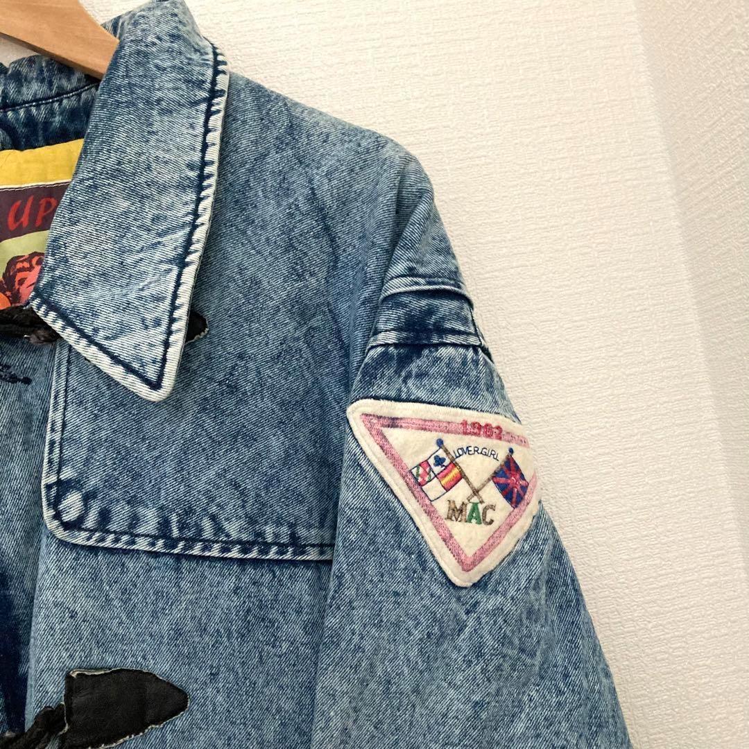 デニム　ダッフルコート　ヴィンテージ　ジャケット　ワンオッシュ　フェード感