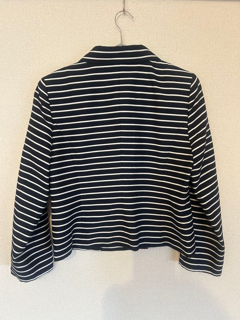 courrèges テーラードジャケット 黒白ストライプ