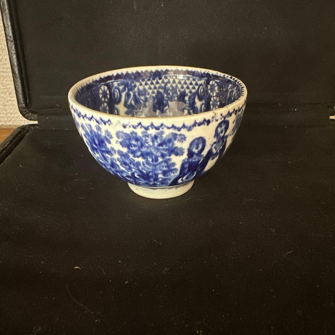 フランスアンティークカフェオーレボール　藍色