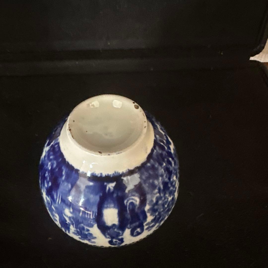 フランスアンティークカフェオーレボール　藍色