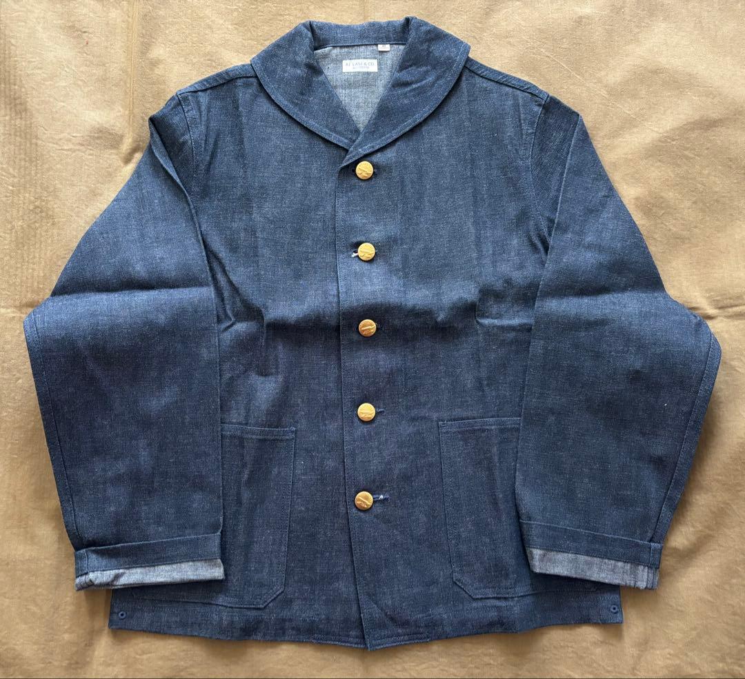 ジャケット・アウター AT LAST & CO SHAWL COLLAR DENIM COVERALL