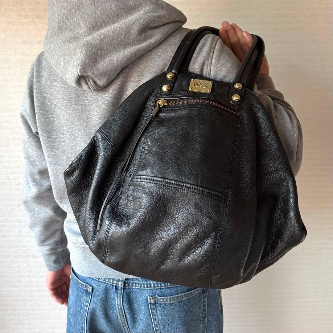 DIESEL 00s~ archive ボストン トート バッグ レザー Y2K