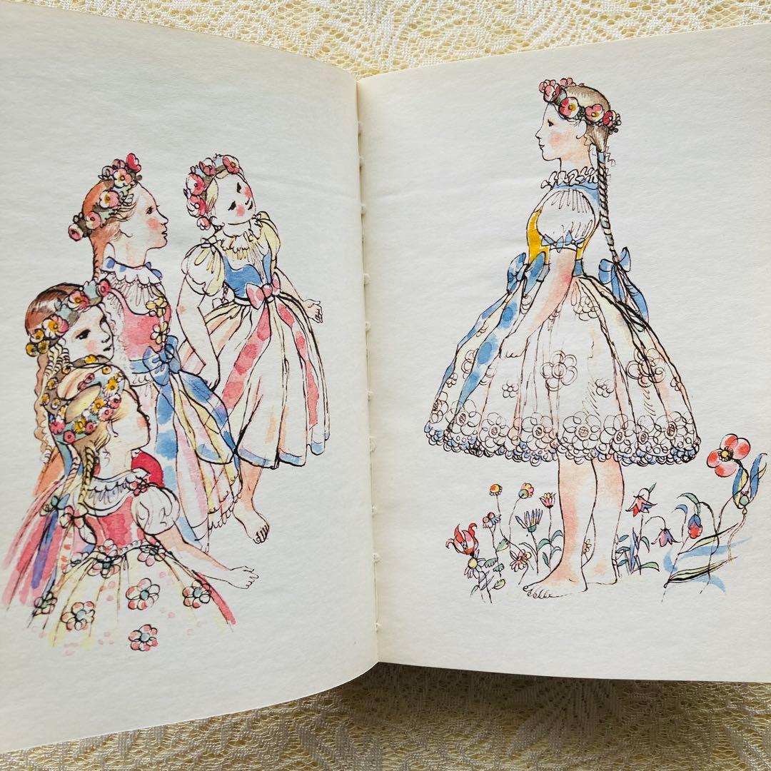 洋書　古書　チェコの古い絵本　春を彩る童謡集・詩集　鮮やかで美しい挿絵♡