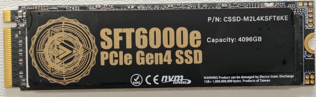 内蔵型SSD CFD SFT6000e PCI Express Gen4x4 NVMe 4TB