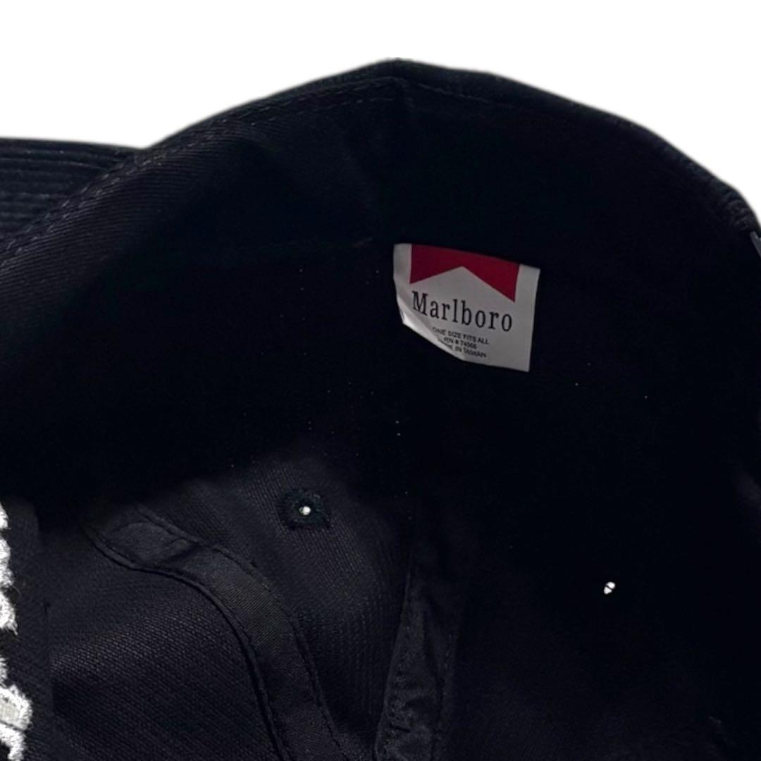 マルボロ Marlboro Blackコーデュロイキャップ CAP 白刺繍