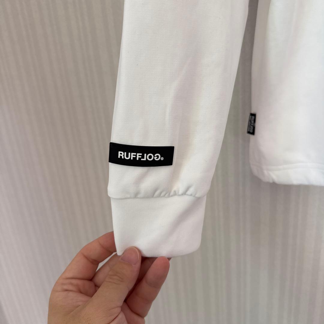 RUFFLOG L/S FRONT LOGO MOCK WHITE Mサイズ