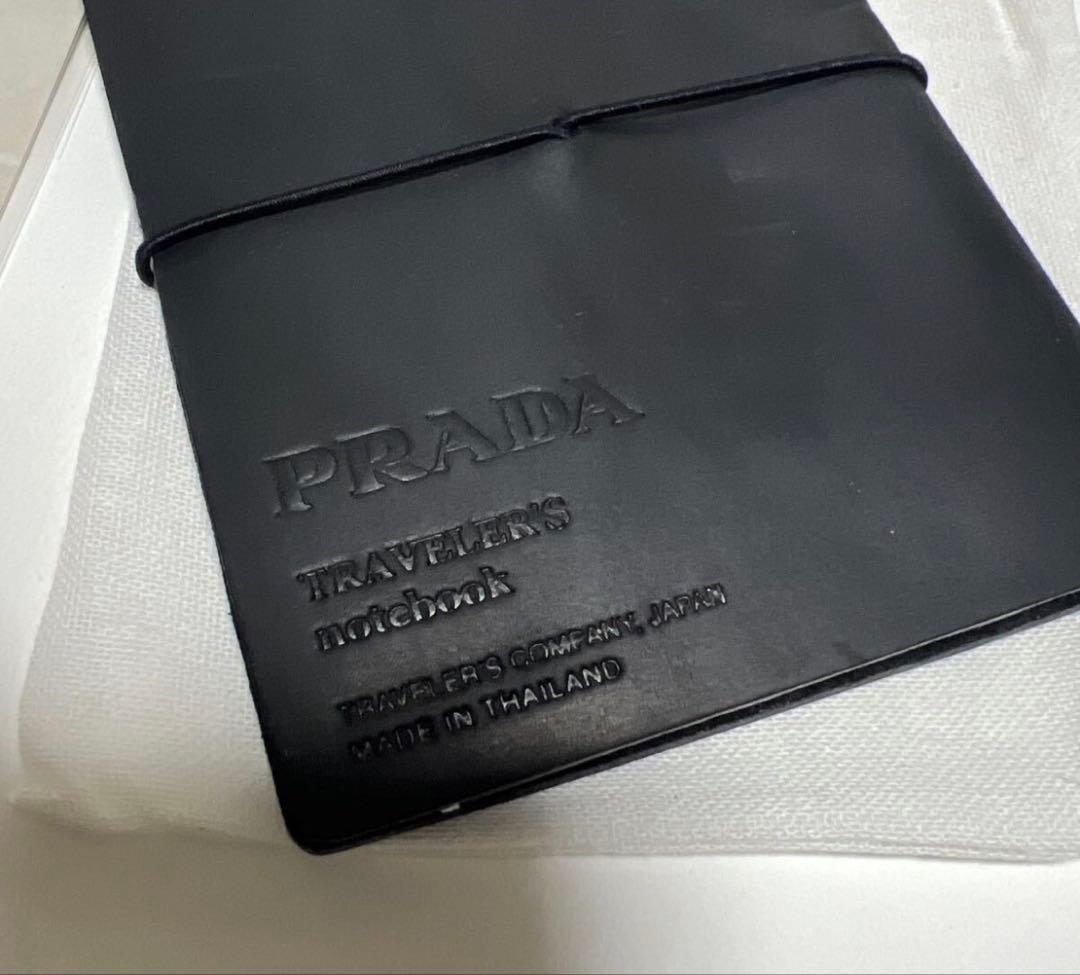PRADA トラベラーズノート パスポート 黒 ブラスタグ、ブラスクリップ、ペン