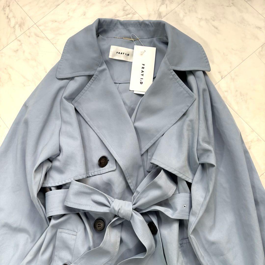 新品　タグ付き　フレイ アイディー　オーバートレンチコート　ブルー 25SS