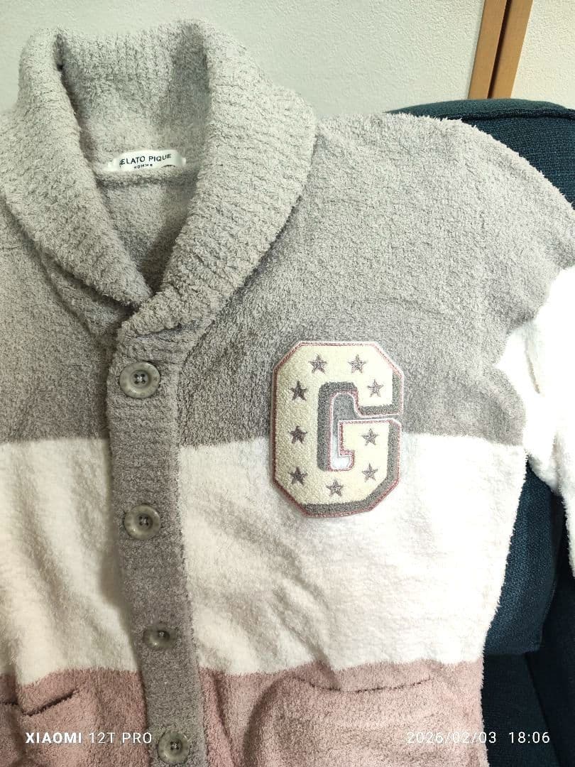 ㊵【新品・未使用】gelato pique HOMME ボアカーディガン 　M