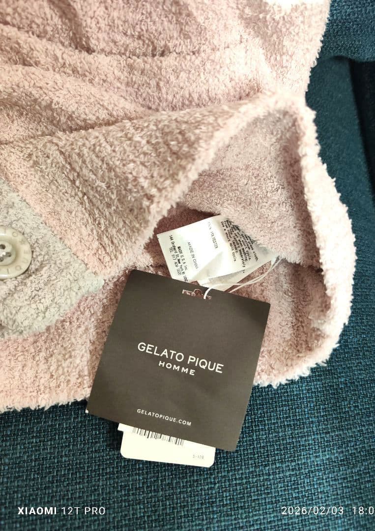 ㊵【新品・未使用】gelato pique HOMME ボアカーディガン 　M