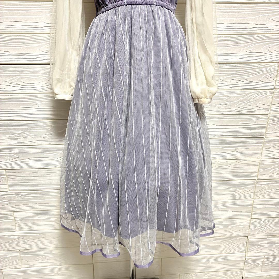 美品♪チャイナボタン 紫色長袖ワンピース♡axes femme POETIQUE