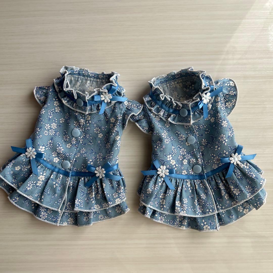 No.550•551 犬服ハンドメイド　バックオープンワンピース2着