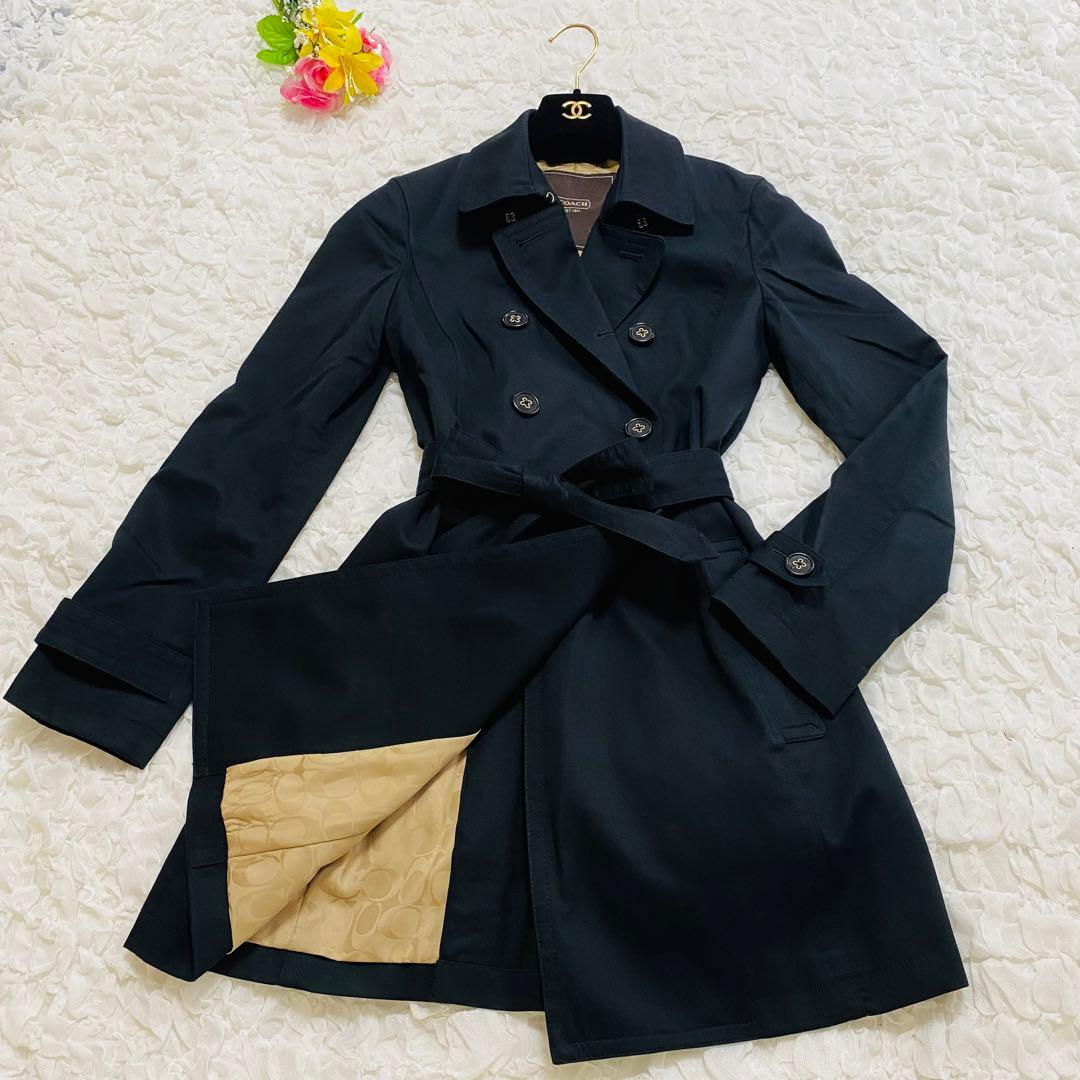 《極美品》COACH トレンチコート ロング黒 xs