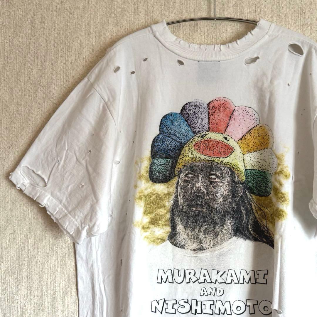 【美品】カイカイキキ　両面プリントTシャツ　ダメージ加工　村上と西本　XL