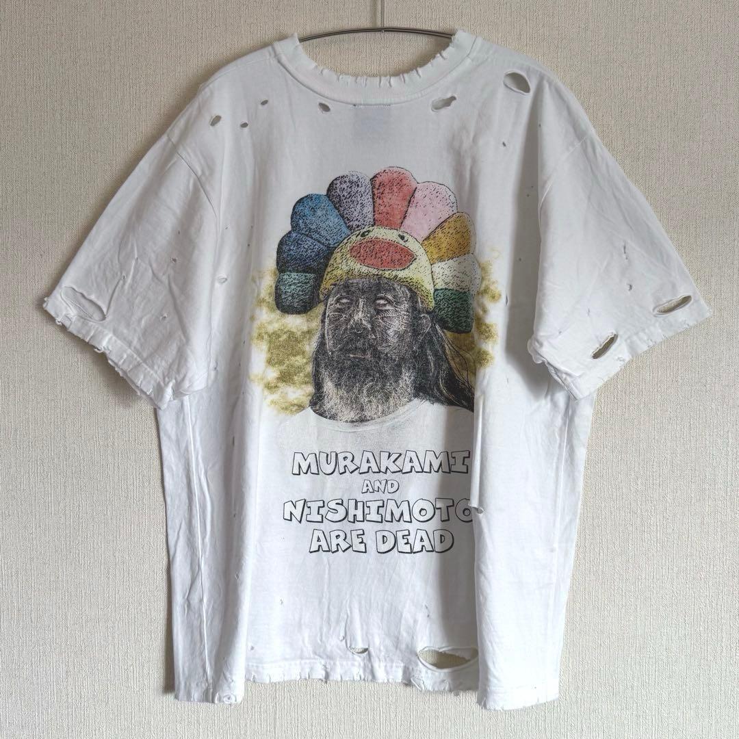 【美品】カイカイキキ　両面プリントTシャツ　ダメージ加工　村上と西本　XL