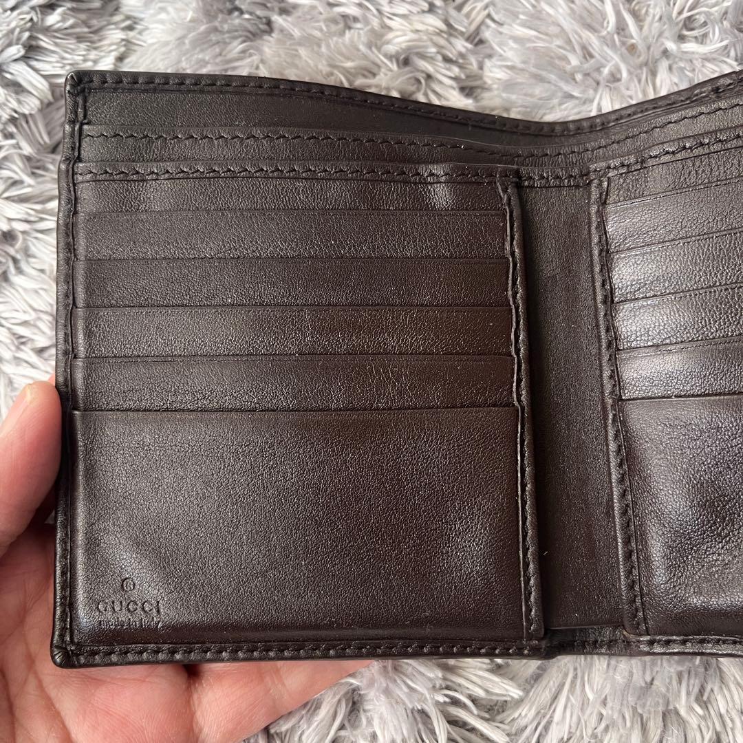 専用　GUCCI 折り財布　GGロゴ金具 キャンバスブラウンダークブラウン