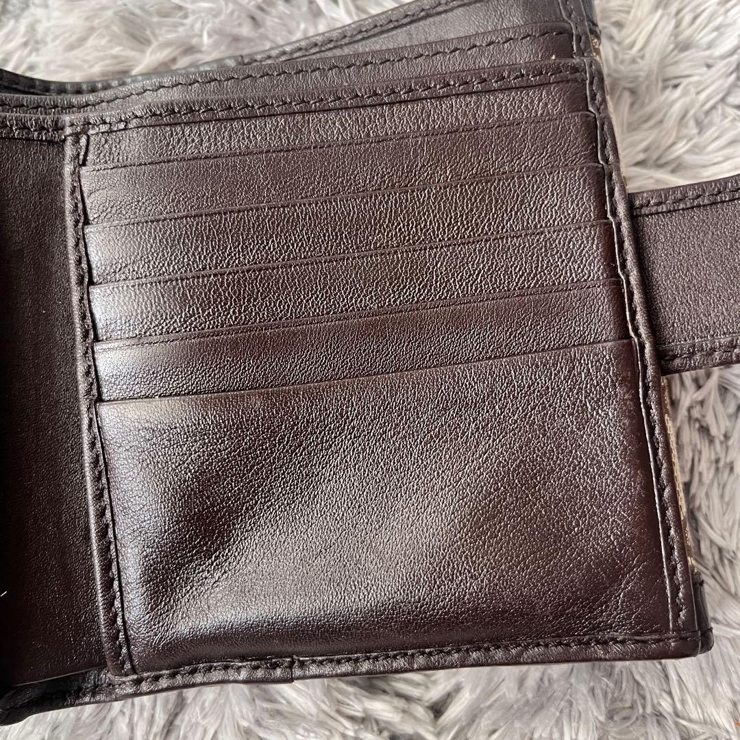 専用　GUCCI 折り財布　GGロゴ金具 キャンバスブラウンダークブラウン