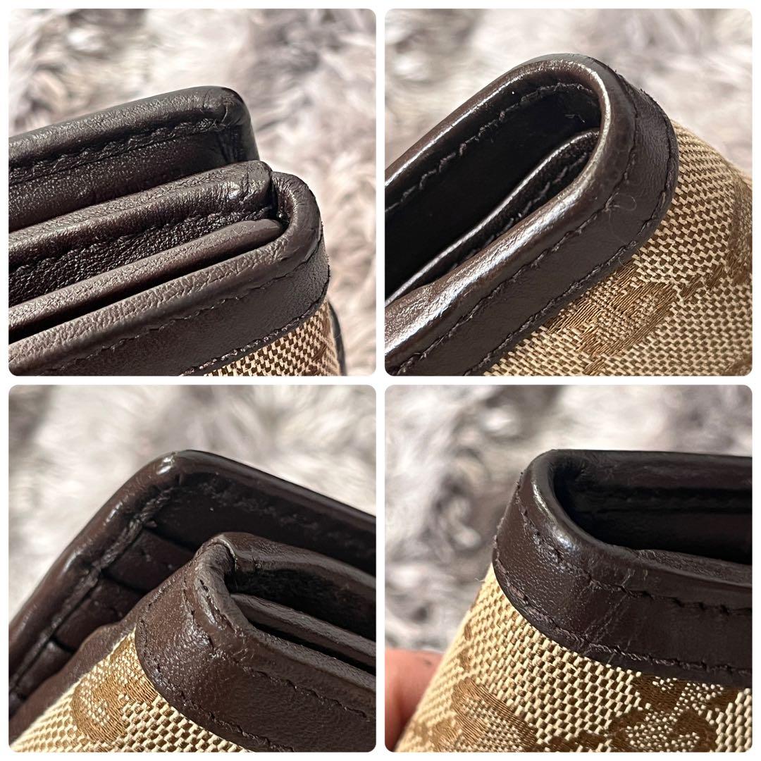 専用　GUCCI 折り財布　GGロゴ金具 キャンバスブラウンダークブラウン