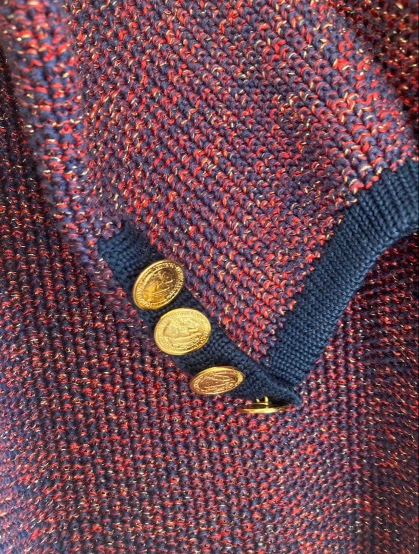 美品　ドゥーズィエムクラス　金ボタン　ミックスツイード　ニット　ジャケット
