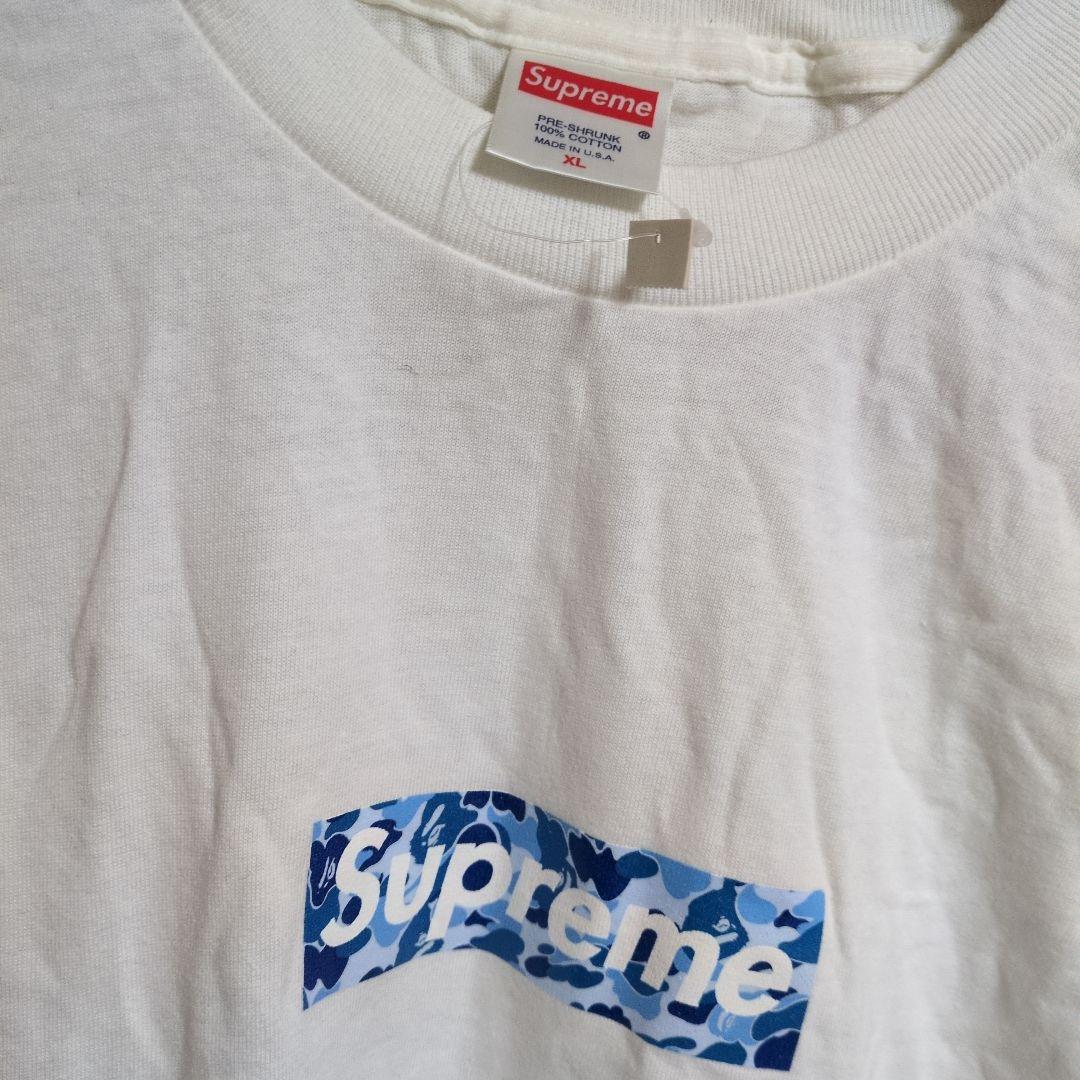 supreme ボックスロゴ a bathing apeｔシヤツコラボ新品