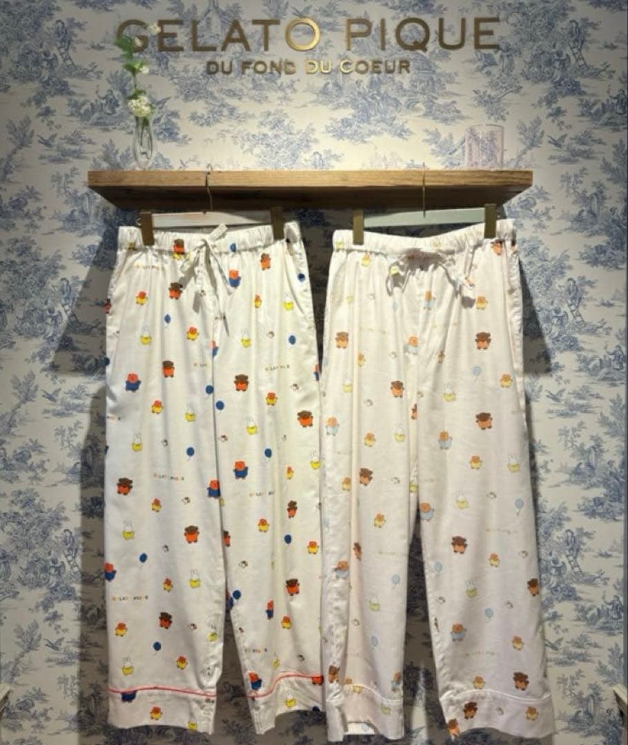 ジェラートピケ　Dick Bruna 総柄ネルロングパンツ　ミッフィー　ボリス