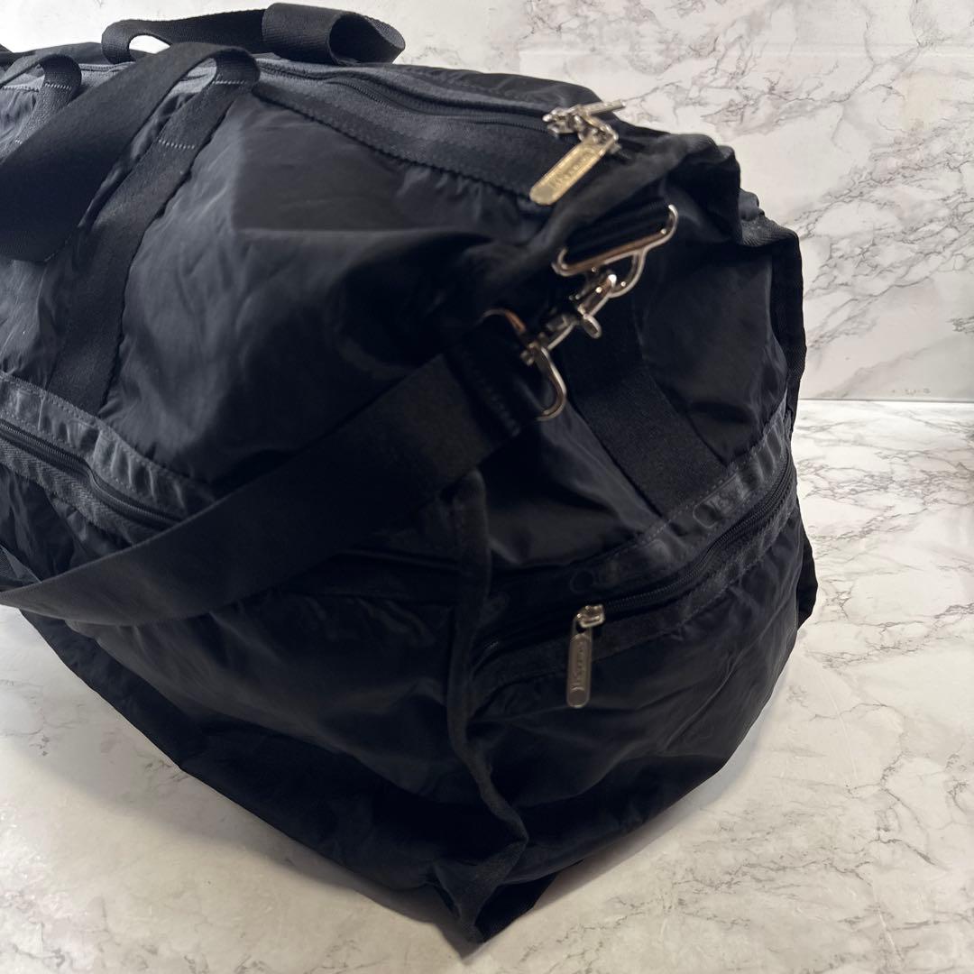 ほぼ未使用品 LESPORTSAC オールブラック ナイロン ボストンバッグ
