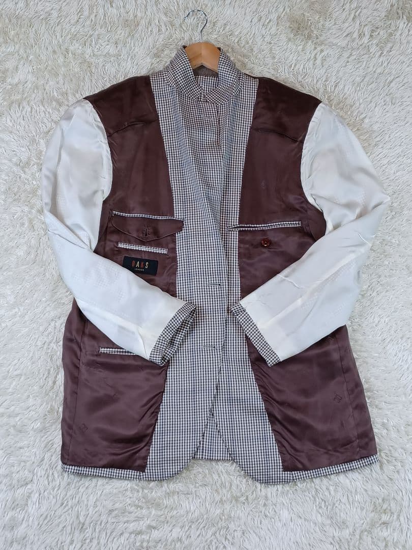 美品✨ DAKS チェック柄 シルク混 テーラードジャケット 日本製