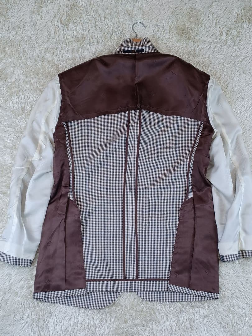 美品✨ DAKS チェック柄 シルク混 テーラードジャケット 日本製