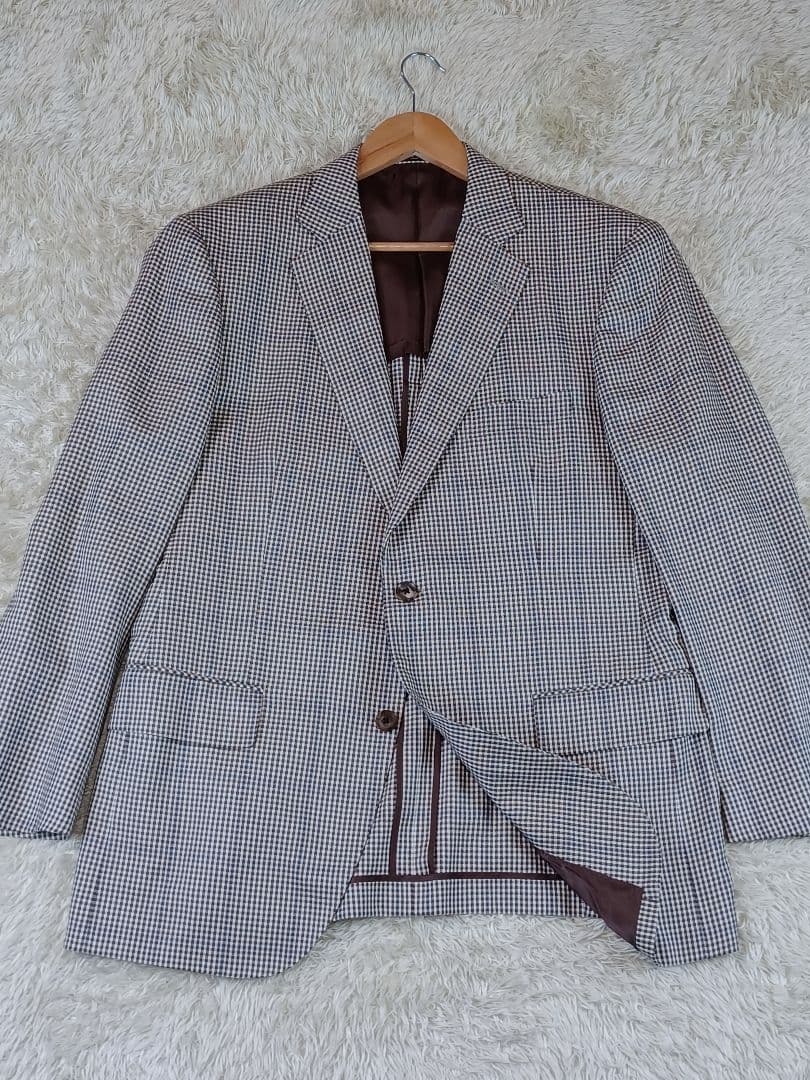 美品✨ DAKS チェック柄 シルク混 テーラードジャケット 日本製