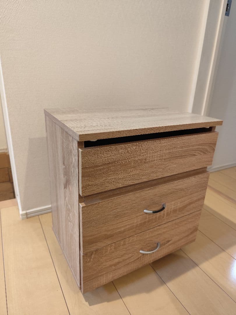 【良品】木目調ドレッサー・鏡台 3引き出し付き