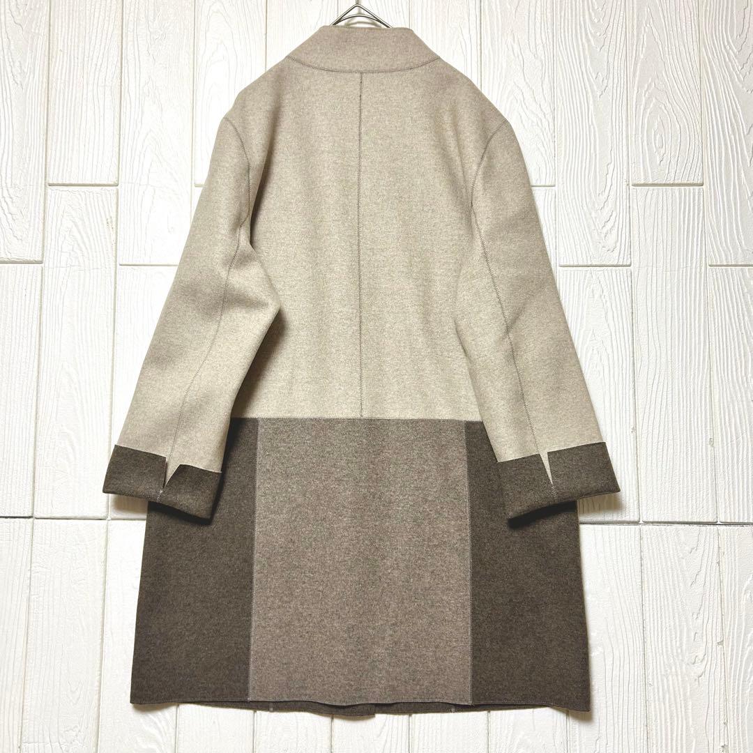 最終値下げ 現行タグ レリアン ウールカシミヤ リバーシブル バイカラー コート