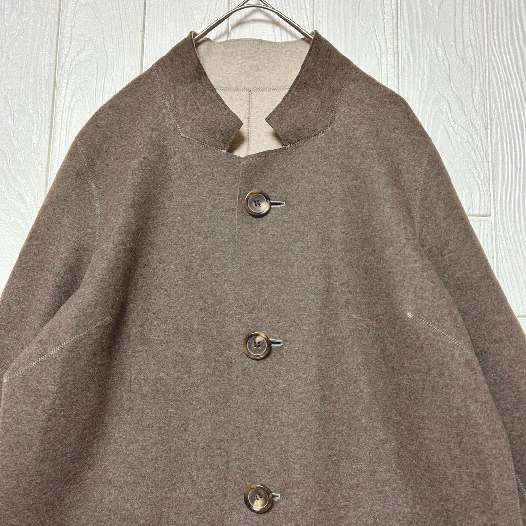 最終値下げ 現行タグ レリアン ウールカシミヤ リバーシブル バイカラー コート