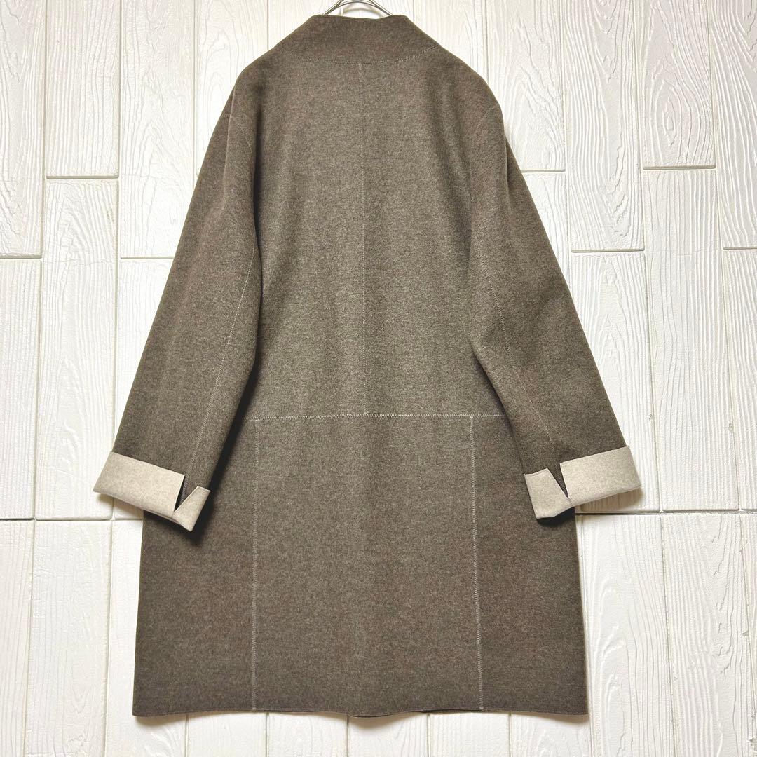 最終値下げ 現行タグ レリアン ウールカシミヤ リバーシブル バイカラー コート
