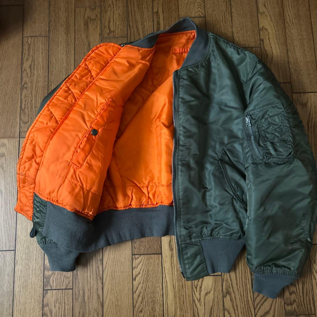 美品 希少 90s USA製 ALPHA MA-1 M カーキ IDEAL