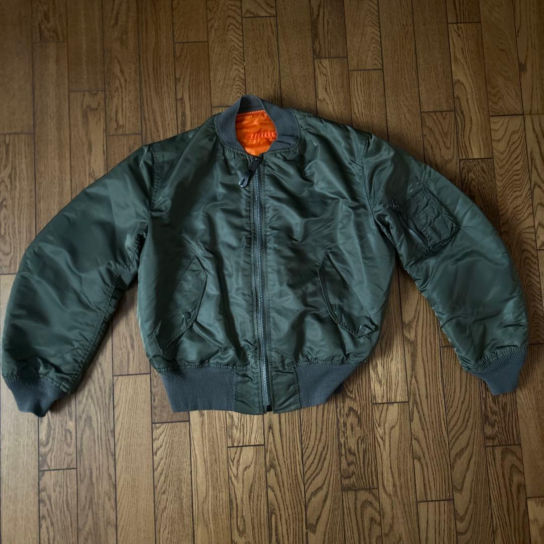 美品 希少 90s USA製 ALPHA MA-1 M カーキ IDEAL