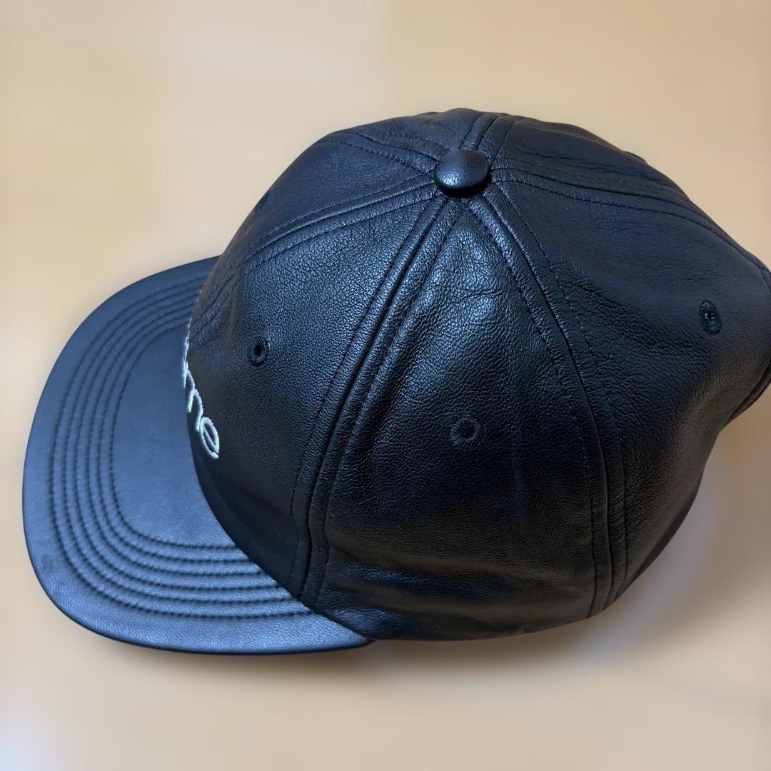 supreme ブラックレザーキャップ