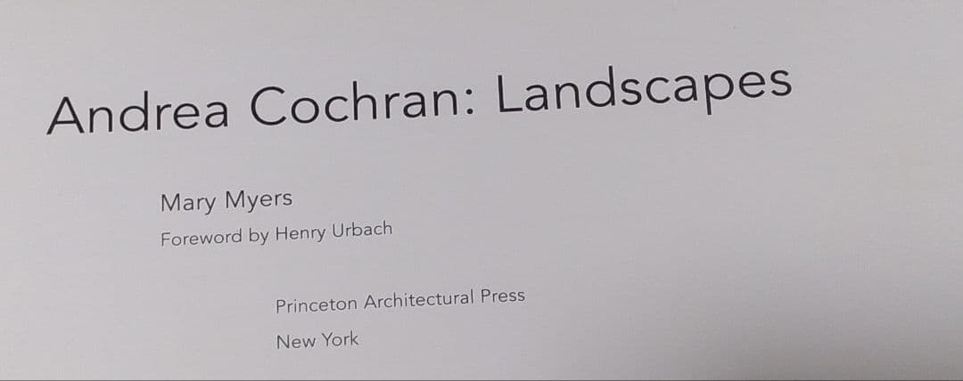 Andrea Cochran 写真集「Landscapes」アンドレア・コクラン