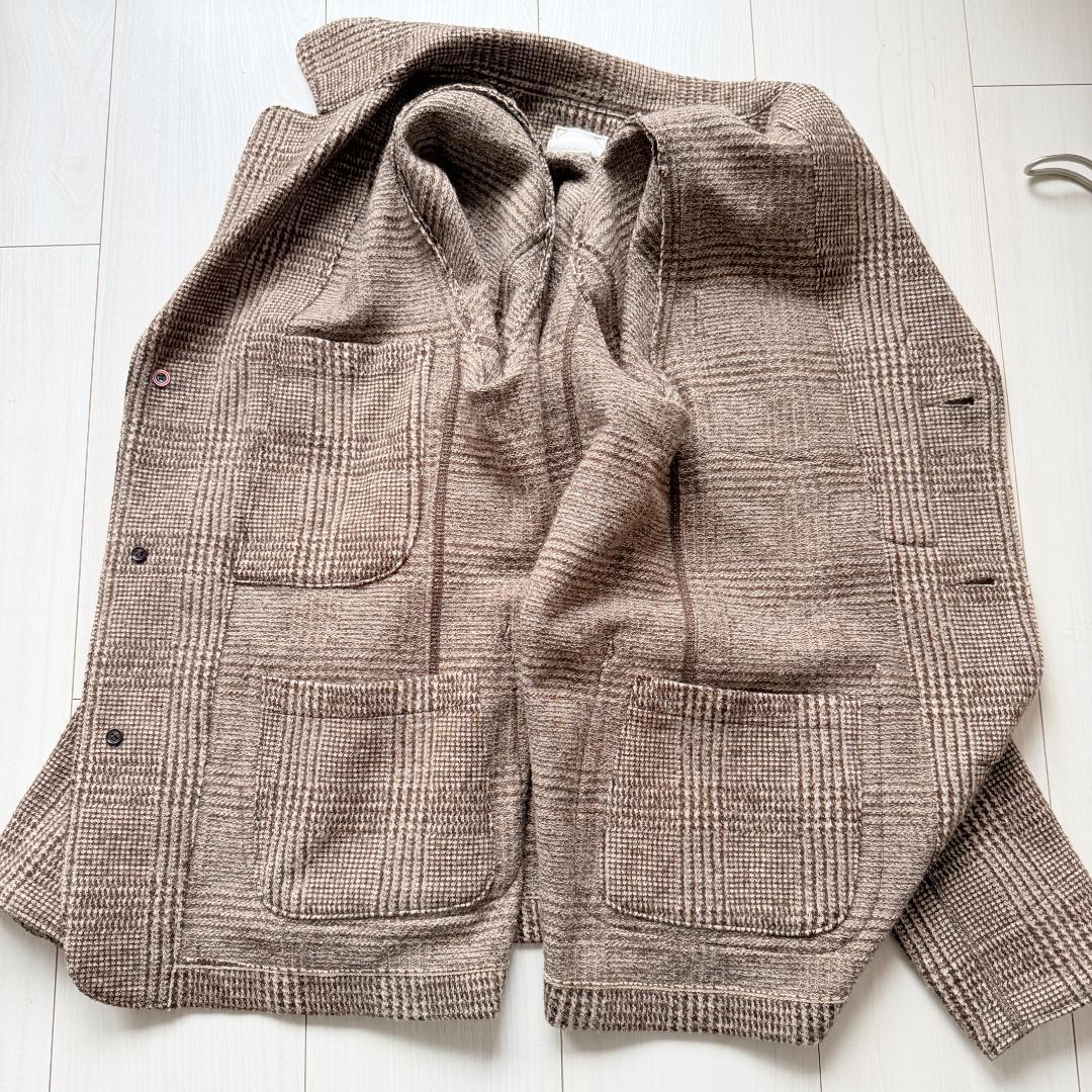 美品✨45R ジャージフラノのヨットオール　R刺繍　グレンチェック 3 ブラウン