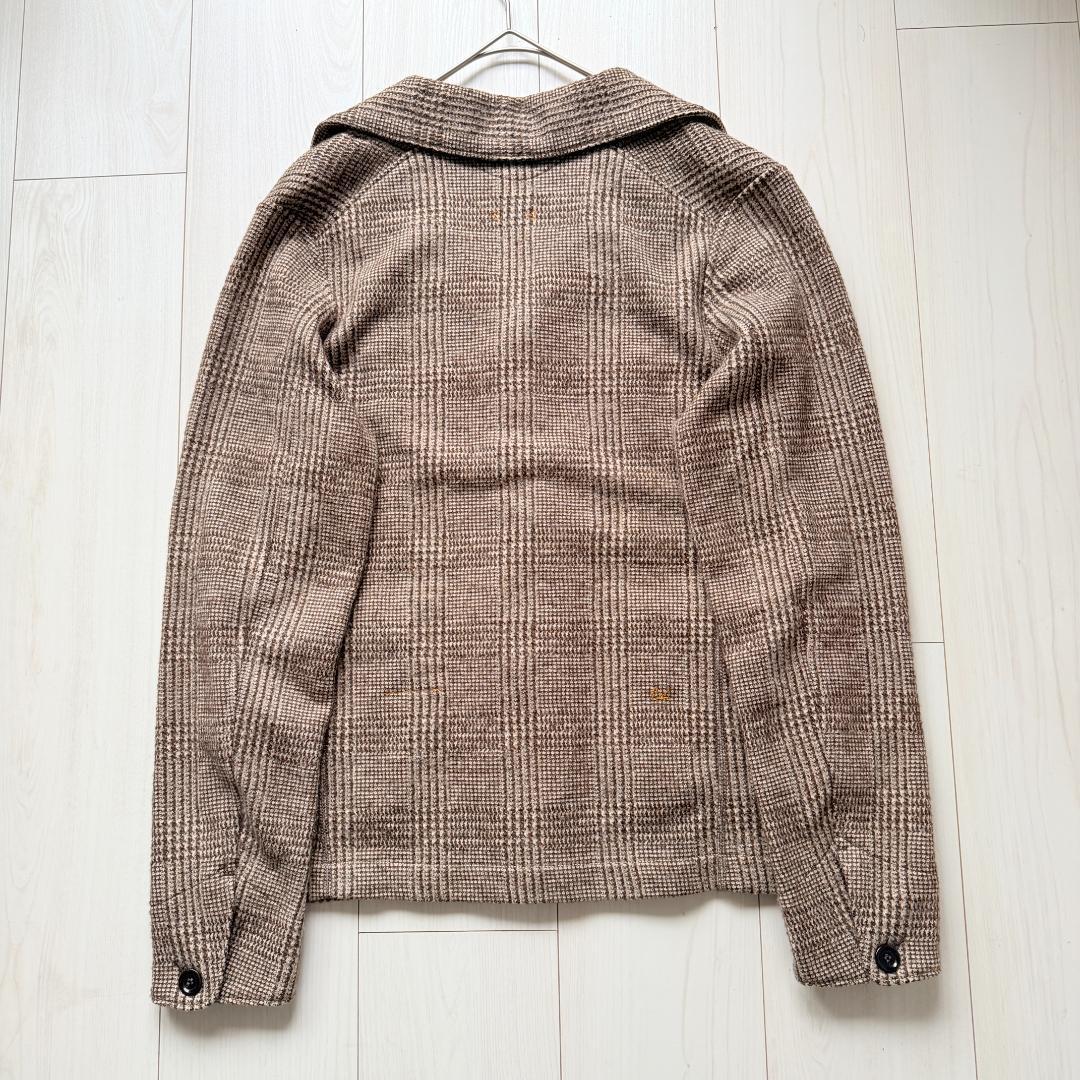 美品✨45R ジャージフラノのヨットオール　R刺繍　グレンチェック 3 ブラウン