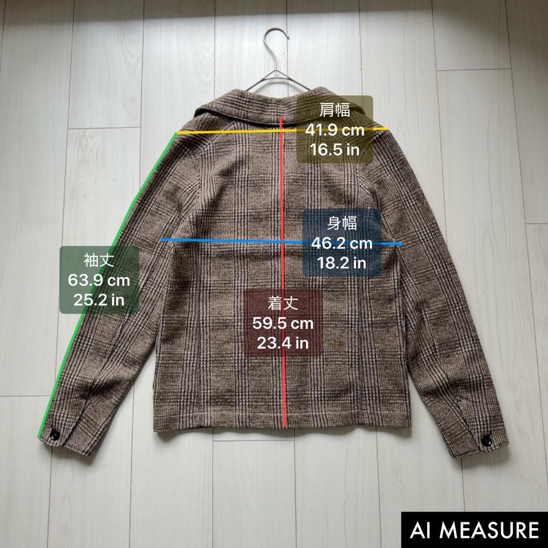 美品✨45R ジャージフラノのヨットオール　R刺繍　グレンチェック 3 ブラウン