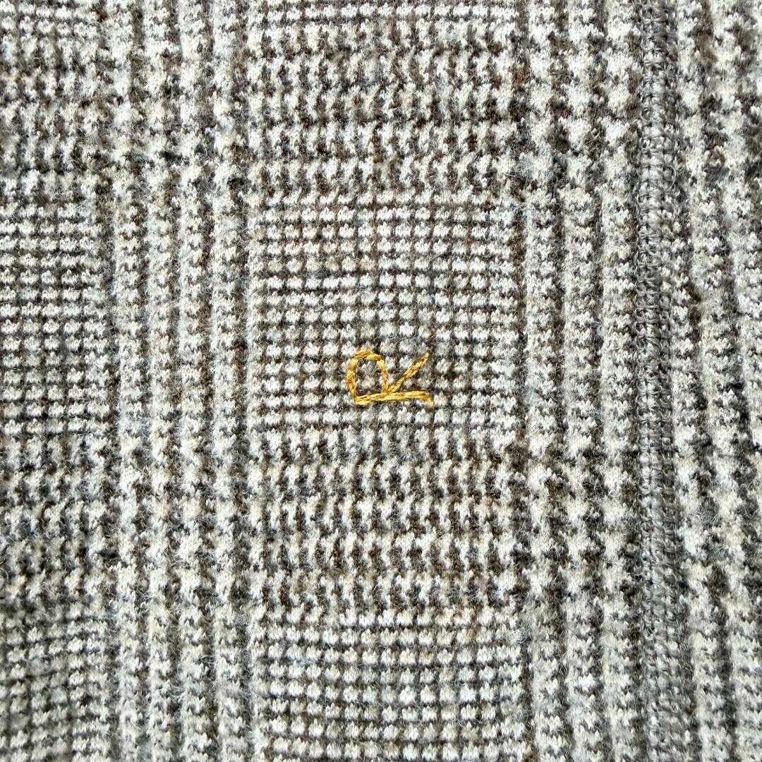 美品✨45R ジャージフラノのヨットオール　R刺繍　グレンチェック 3 ブラウン