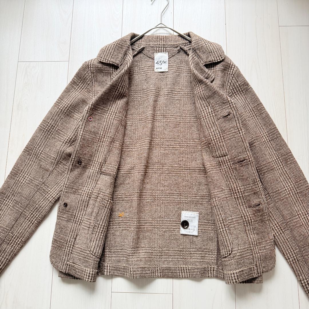 美品✨45R ジャージフラノのヨットオール　R刺繍　グレンチェック 3 ブラウン